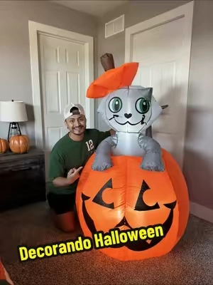 Esta decoración para Halloween me encantó alumbra y en tu entrada o patio se mirará súper bonita 
