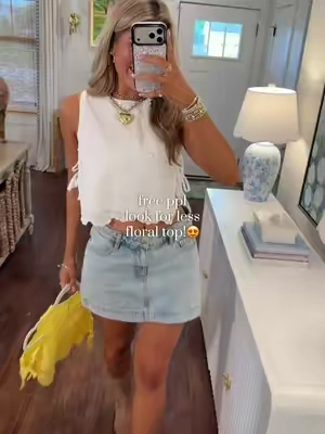 SO affordable and so easy to style!😍 LOVE the little sewn on 3d florals! I'll be wearing these with everything!!! Wearing size S! #boujeeonabudget #lookforless #affordablefashion #designerinspired #boutiqueclothing 