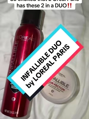Summer Ready Duo: Infallible 3-second Setting Spray + Blur-fection Setting Powder, L'Oreal Paris #settingspray #blurringpowder #TikTokBeauty #tiktokshopcreatorpicks #lorealparis 