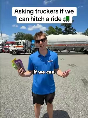 Asking truckers if we can hitch a ride 🚛 Shoutout @Robert Boblitt for the lift 🔥 @BlueCollarRejectz 