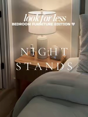 you won’t believe the price of these nightstands (and it’s a set of two!) 🤭🫶🏼 #lookforless #budgetluxuryfinds #minimalhome #cozyhome #bedroomupgrade 