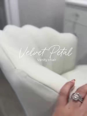 Dreamy vanity/office chair ☁️✨ she is perfect! @Hulala Home  #hulalahome #vanitychair #petalchair #officechair #aesthetic  