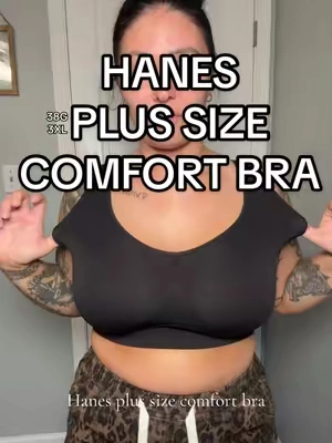 Hanes knows what they’re doing for us plus size girlies! 🙌 #hanes #plussizebra #comfortbra #everydaybra #wirelessbra 