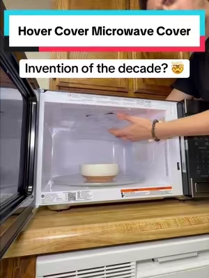 This is genius now you can use your microwave cover without it ever being in the way #hovercover #microwavecover #kitchengadgets #KitchenHacks #homeimprovement