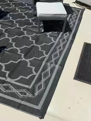 Garvee Double-Sided Reversible Plastic Straw Rug, Modern Geometric Design, Stain-Resistant & UV-Protective, Foldable & Portable, Ideal for Patio, Beach, Garden Outdoor Carpet.  ##patio##outdoorrug##campinglife##tiktokshopsummersale##tiktokshopcreatorpicks@@Garvee Homestead