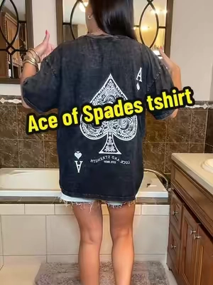 Replying to @Kylie Edens an absolutely adorable Ace of Spades tee! #aceofspades #tshirt #acidwashedtee #oversizedtshirt #cottontshirt 