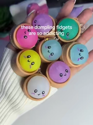 new obsession✨#fidgettoys #keychain #dumplingsquishy #stressball #squishy 