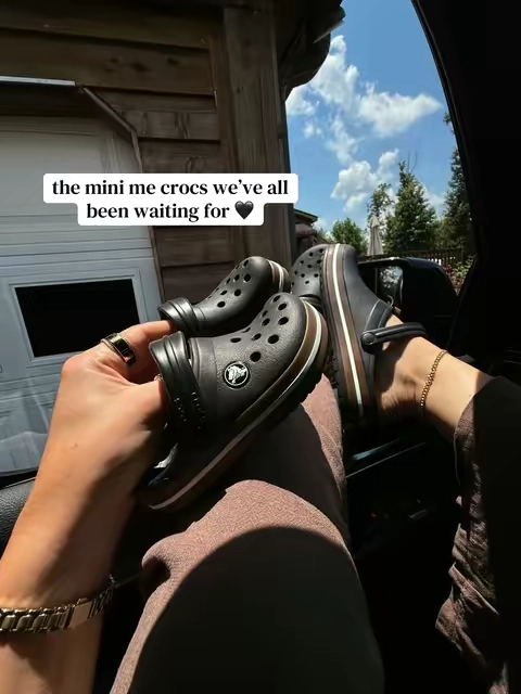I loved these crocs but when I saw they had the mini me version too, I couldn’t help myself #minime #toddlershoes #crocsgang 