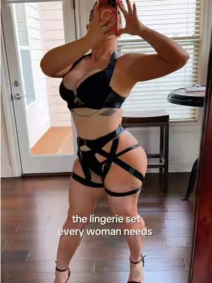 This is a statement piece! 🖤😮‍💨🔥  So strappy, adjustable on everything, & gives you that hourglass shape ⌛️  #tiktokshopsummersale #summerwins #weeklydeals #avidlove #lingerie 