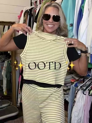 @KediChic  @Crocs @NEW HORIZONS  LOVE LOVE this waffle knit 2 piece pants set!!!  Great crop top piece to wear to the beach etc…  Comfy , cute and Tts  #pantsuit #2pieceset #tiktokfashionfinds #tiktokshop #OOTD