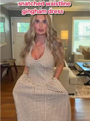this waistline ⏳ #ginghamdress #summerdress #falldress #halterdress #mididress 