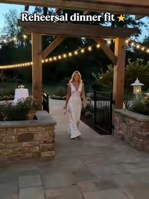 I wore this polka dot maxi dress to my friend’s rehearsal dinner#DinnerPartyFit #PolkaDotMaxi #EveningOutfit #WeddingGuestDress #tiktoksummersale 