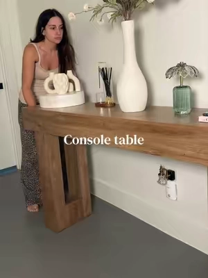 Looks expensive, works smarter, and didn’t hurt my wallet. #ConsoleTable #BudgetHomeFinds #HomeDecorFinds #sofatable #entrywaytable 