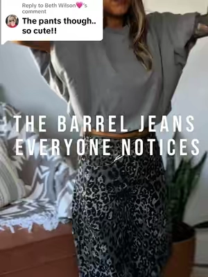 Replying to @Beth Wilson🩷 Leopard is the new neutral. 🐆 These barrel jeans make every basic outfit look intentional. #LeopardJeans #BarrelJeans #FallFashion #StatementStyle #BoutiqueFashion @Imily Bela Living 