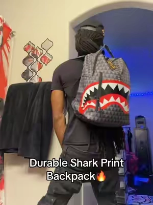 This Durable Shark Print Backpack is SUPER! cool and a major must have😁💯