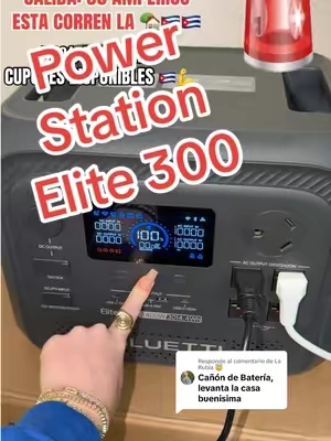 Respuesta a @La Rubia 😇 🇨🇺🇨🇺🇨🇺🇨🇺🇨🇺🇨🇺🇨🇺🇨🇺🇨🇺🚨🚨🚨🚨🚨🚨🚨🚨 BLUETTI Elite 300, estación de energía portátil de 3,014 Wh con batería LiFePO₄ y potencia de 2,400 watts | Carga rápida en automóvil en 3.2 horas | Respaldo de energía para el hogar, camping y casas rodantes (RV). @Bluetti Shop #tiktokshopsummersale #summersales #dealsforyoudays #cubanosenmiami #powerstation 