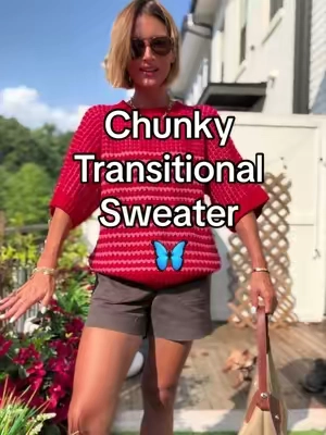 Cute transitional work appropriate sweater with the Fun hand knit kind of vibe. Love the chunking it and Fun colors in this red version. @Imily Bela Shop 
