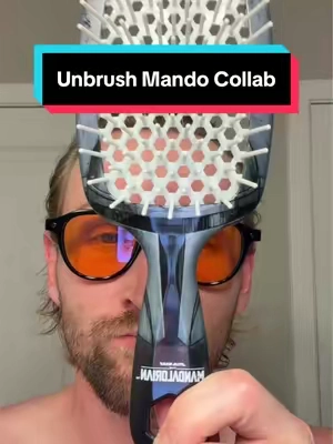 Knots are no match for Mando #unbrush #starwars #themandalorian #menshair #longhair 
