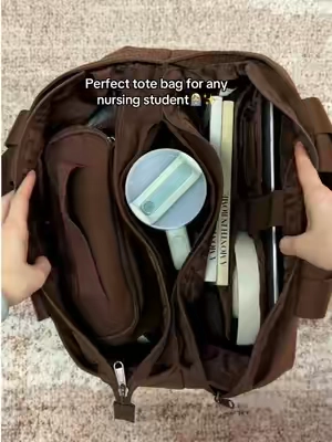 Study essentials? Lunch box? Tumbler? All in one bag!#totebagforwork #totebagforstudy #totebagforcollege #bagsmarttotebag #whatsinmybag 