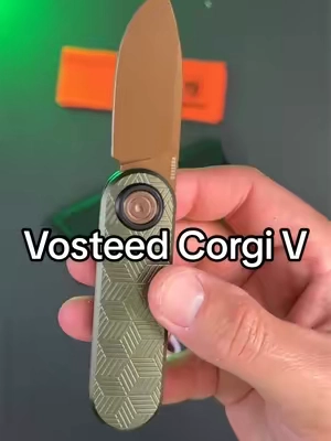 The Vosteed Corgi V is a compact EDC folding knife featuring a 2.36-inch 14C28N steel blade, patented Vanchor Lock, lightweight aluminum handle, dual opening options, and a titanium-coated pocket clip. Perfect for everyday carry or knife collectors. #Vosteed #CorgiV #EDCKnife #PocketKnife #KnifeCollection