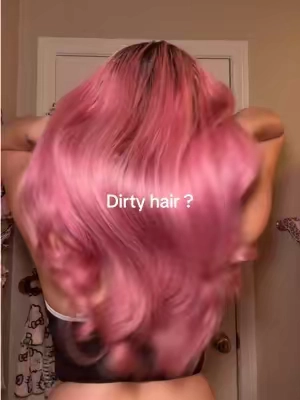I don’t always have dirty hair I promise 😭 #mykitsch #pinkhairdontcare #pinkhair #heatlesshair 