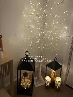 The 6 ft twinkling white birch tree is back! Twinkle lights birch tree - white birch tree - lighted birch tree - twinkle lights tree - twinkling lights tree - white birch tree #TikTokshopcreatorpicks #cozyseason #cozyvibes #homefinds 