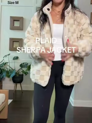 Fall layering just got cuter. 🤎 This fuzzy plaid sherpa jacket is fully lined for extra warmth, has cozy textured fabric, secure zip pockets, and an effortless oversized fit you’ll reach for all season. The perfect cozy fall jacket for errands, pumpkin patches, and everyday outfits. 🍂✨ #FallFashion #SherpaJacket #PlaidJacket #CozyStyle #oversizedjacket 