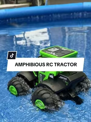 Land, puddles, pool—this thing apparently has no limits. 😂🚙💦 #amphibious #rctoy #outdoortoys #pooltoys #rctractor 
