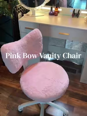 Pink Bow Vanity Chair 🎀✨ #vanitychair #chair #tiktokshopsummersale #tiktokshopcreatorpicks 