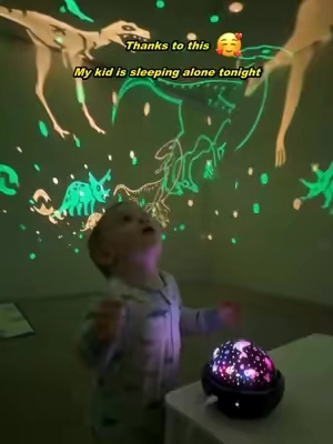 My kid finally sleeps alone.#Onefirenightlightforkids#SoothingLight#BedtimeRoutine#nightlightprojector#kidsgifts 
