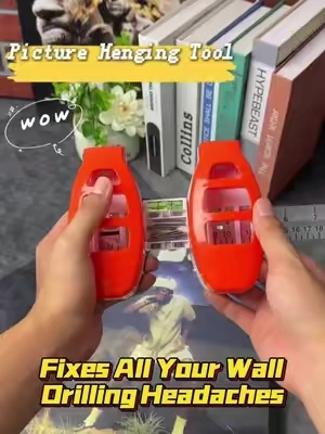 No more crooked pictures! This 3-in-1 hanging tool saved my walls #WeeklyDeals #tools #diyproject #handyman #TikTokShop  