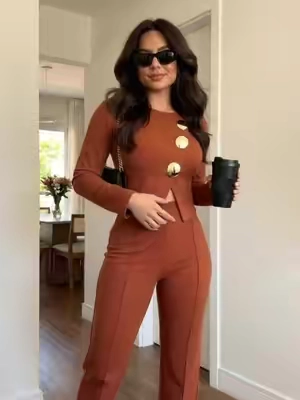 Boss babe energy on a whole new level! 💼 Those gold buttons and faux two-piece design look so expensive. 🥂#OOTD #outfitinspo #summerstyle #womenfashion #TikTokFashion 