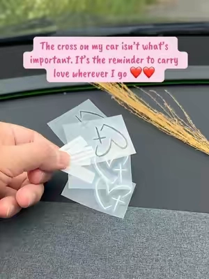 The cross on my car isn’t what’s important. It’s the reminder to carry love wherever I go ❤️❤️.Heart & Cross car decals #fyp #tiktokshopsummersale #backtoschool #faith #jesuschrist 