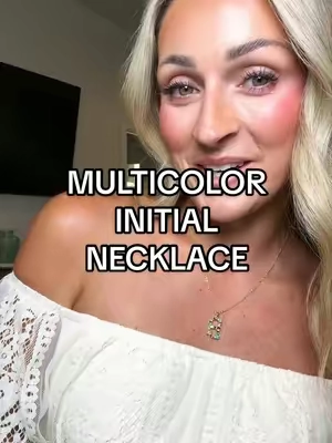 Gorgeous multicolor initial necklace! Dainty, goes with everything, and beautiful ✨ #necklace #initialnecklace #jewelry #daintynecklace 