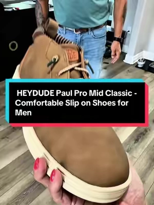 HEYDUDE Paul Pro Mid Classic - Comfortable Slip on Shoes for Men @@HeyDude##tiktokshopbacktoschool##TiktokShopCreatorPicks