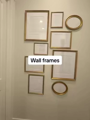 Had this empty wall and found the perfect frames to fill it!! Plus it’s so easy hang with the guide it comes with!!! #frames #photoframes #wallframe #walldecor #homedecor 