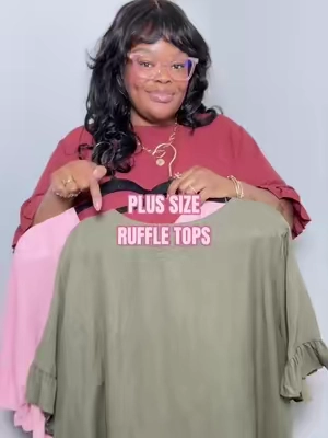 apron belly friendly plus size tops ✨💖 #flowytops #apronbellystyle #tummyflatteringoutfits #plussizetops #plussizefallfashion 