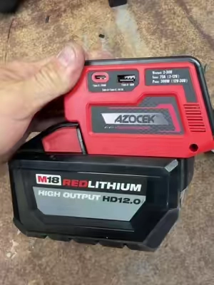 Turn a Milwaukee 18V battery into adjustable portable power with the Azocek DC voltage regulator. It provides selectable 2V to 30V output, a digital display, USB charging ports, wireless device charging, and up to 300W output for electronics, fans, coolers, lights, and DIY projects. Battery sold separately. #tiktokshopcreatorpicks #Azocek #VoltageRegulator #MilwaukeeBattery #PortablePower