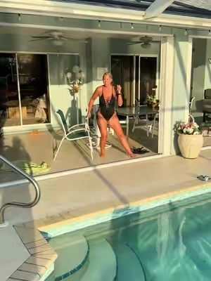 Apparently 8 months of not walking means you have to relearn how to do some other things as well. Clearly we all take walking, running and jumping for granted. She did it though! #floridalife #swimming #pool