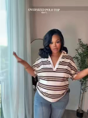 Super cute #oversizedshirt #oversizedpolo #fallfashion #baddieoutfits 