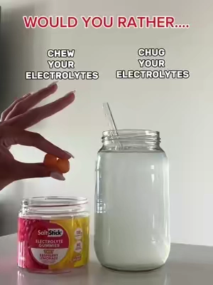 We prefer to CHEW our electrolytes 😏💦 #electrolytes #hydrate #saltstick #hydration 