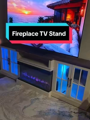Upgrade your entertainment space with this 98-inch fireplace TV stand. Designed to support extra-large TVs, it combines spacious storage with the cozy ambiance of a built-in electric fireplace, making it a stylish centerpiece for movies, gaming, and everyday living. #FireplaceTVStand #EntertainmentCenter #ElectricFireplace #HomeFurniture #LivingRoomDecor 