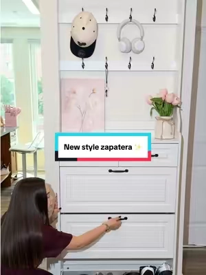 Zapatera con ganchos ✨😍nuevo estilo más grande más espaciosa 🤌👆chequea el precio y todas las opciones disponibles 👆10/10 #shoes #gabinetes #storage #zapatera #homeessentials 