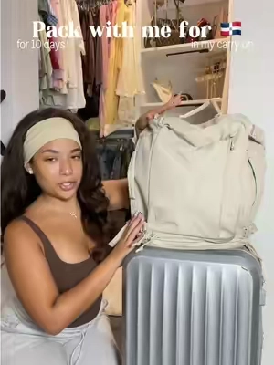Packing for a 10 day trip to 🇩🇴 in only my carry on ! Travel hack : Compressed Packing Cubes 😉 #travelhack #packing #dr #packing 