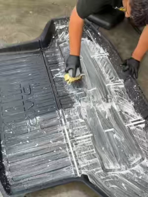 Deep clean and protect rubber floor mats with Mat Renew Cleaner & Protectant! #ChemicalGuys #DetailingLife #CarDetailing #beforeafter