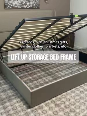 Always looking for ways to add more storage in our home 😩👏🏼 and bonus because no box spring is needed! #storage #bedframe #storagebedframe #homefinds #tiktokshopsummersale 