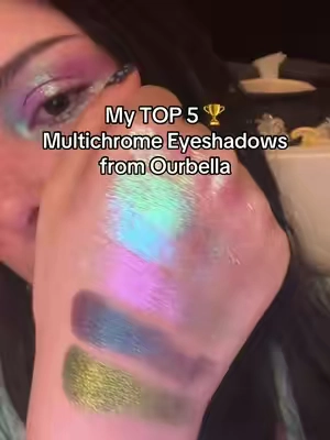 Michelle’s Pick! With swatches 🧚🏼‍♀️🧜🏻‍♀️🦄 @OURBELLA SHOP #makeup #eyeshadow #multichromeeyeshadow 