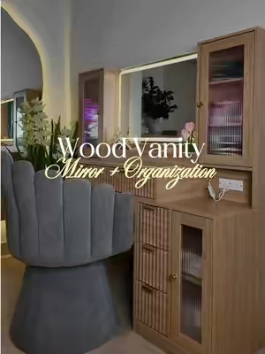 Respuesta a @Sheyla Vanity moderno de madera @Anymaple furniture #vanitymirror #vanitymakeup #anymaplehomefurniture #tocadoresdemaquillaje 