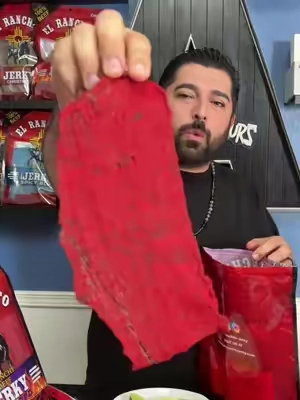 Y'all wanted me to try the White rice with some Spicy red its FIRE!! Definitely Recommend! 🔥 let me know what else i should try next! #spicyred #fuego #elranchitojerky #jerky @El Ranchito Jerky 