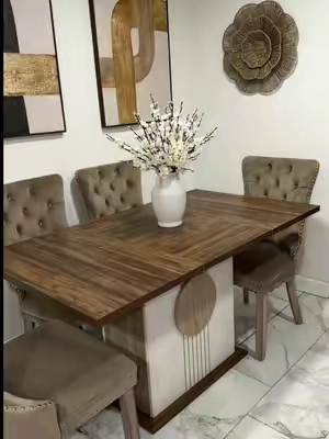 Respuesta a @Lisa Garcia Mesa de comedor de madera con capacidad para 4 a 6 sillas #furniture #mueblesmodernos #creadoresdecontenido #Home #homedecor 